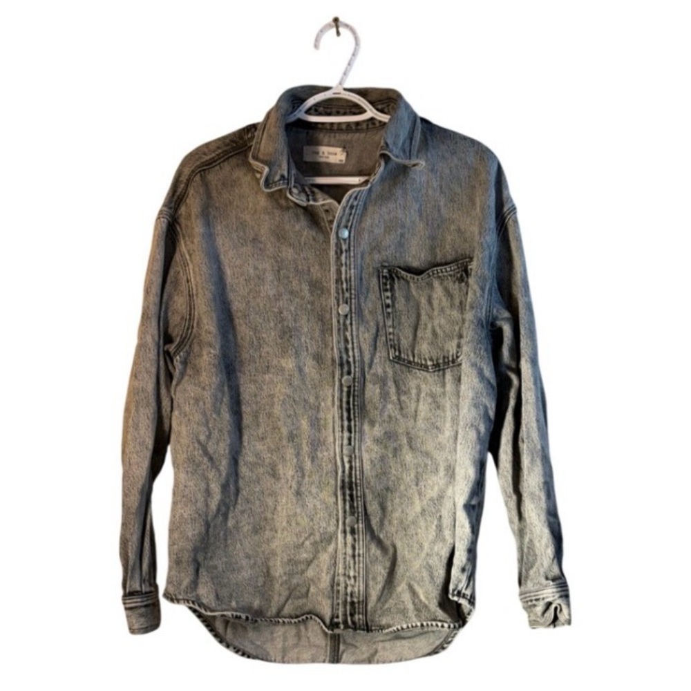 Rag & Bone denim button-up shirt in an washed grey tone size M